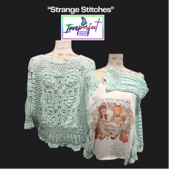 Upcycled Alice & Dorothy crocheted shirt - Picture 1 of 2